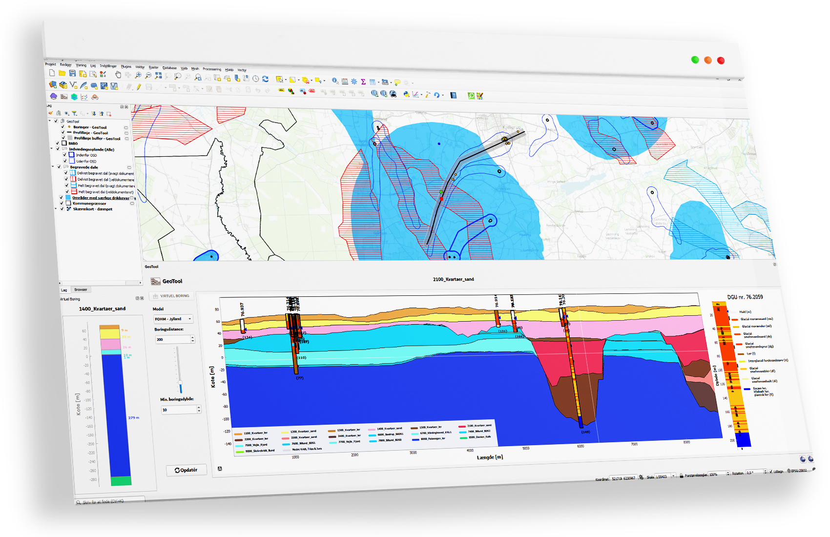 GeoTool GeoTool - geologiske tværsnit