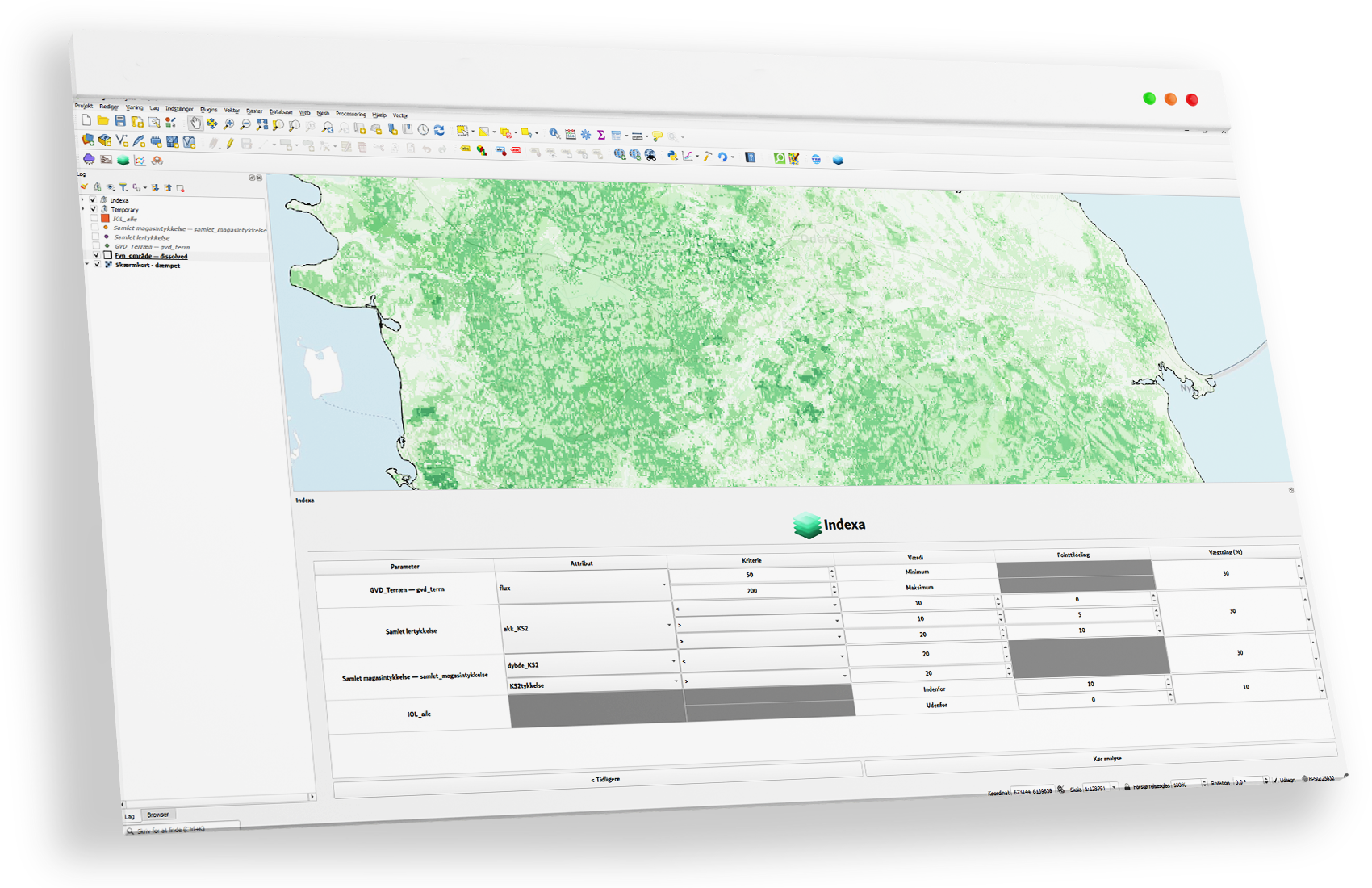 Indexa Indexa - multikriterie beslutningsanalyse i QGIS
